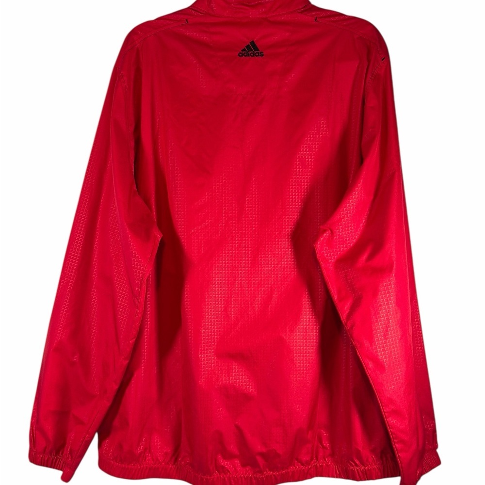 Adidas Men's Climaproof  Zip Up Windbreaker Jacket Size XL Red - Picture 2 of 9